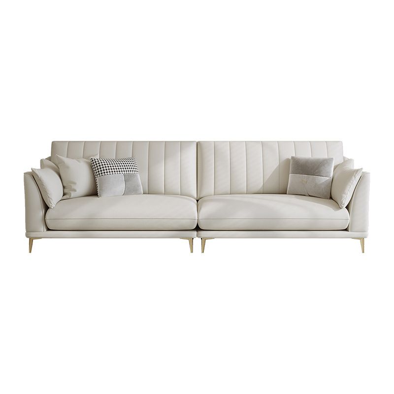 Modern Style Solid Wood Base Namib & White Leather Rectangular Sofa Clearhalo 'furn' 'furn_sofas' 'Furniture' 'furniture_sofas' 'kitchen' 'kitchen_sofas' 'Living Room Furniture' 'Sofa' 'sofas' 1200x1200_aedd05f1-ac80-4a2b-af7e-2995996c2df9