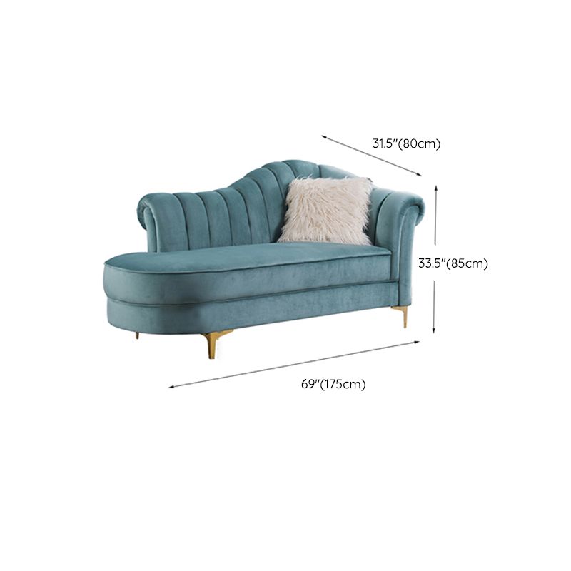 Luxury Style Velvet Chaise Lounge Bedroom Rolled Arms Chaise Clearhalo 'Chairs & Seating' 'Chaise Lounge' 'chaise_lounge' 'furn' 'furn_chaise_lounge' 'Furniture' 'Living Room Furniture' 1200x1200_aedf1e6a-9fc7-4630-8aa6-b9e7c7a7965c