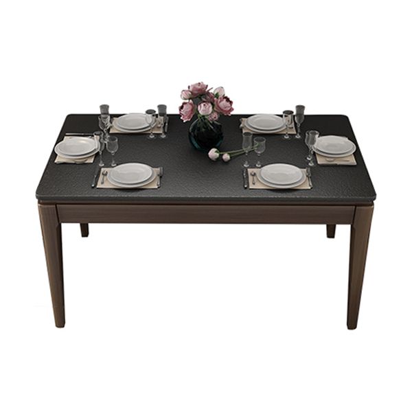 Stone Top Dinette Table with Ash Wood Legs Black Indoor Dining Table Clearhalo 'Dining Tables & Seating' 'Dining Tables' 'dining_table' 'furn' 'furn_dining_table' 'Furniture' 'Kitchen & Dining Furniture' 1200x1200_aee1648c-5a24-4ec3-8b5d-88f89c655f29