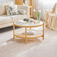 Tropical Coffee Table Glass 4 Legs Storage Round Coffee Cocktail Table Clearhalo 'Coffee & Accent Tables' 'Coffee Tables' 'coffee_tables' 'furn' 'furn_coffee_tables' 'Furniture' 'Living Room Furniture' 1200x1200_aee2caa7-4d8e-4b5a-8f64-f2e3b5341c65