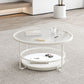 Modernistic Glass Top Coffee Table Round Metal Frame Cocktail Table Clearhalo 'Coffee & Accent Tables' 'Coffee Tables' 'coffee_tables' 'furn' 'furn_coffee_tables' 'Furniture' 'Living Room Furniture' 1200x1200_aee383f6-0081-48aa-9362-dcdd66e14f89