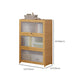 Contemporary Wood Accent Cabinet Rectangle Storage Cabinet with Glass Top