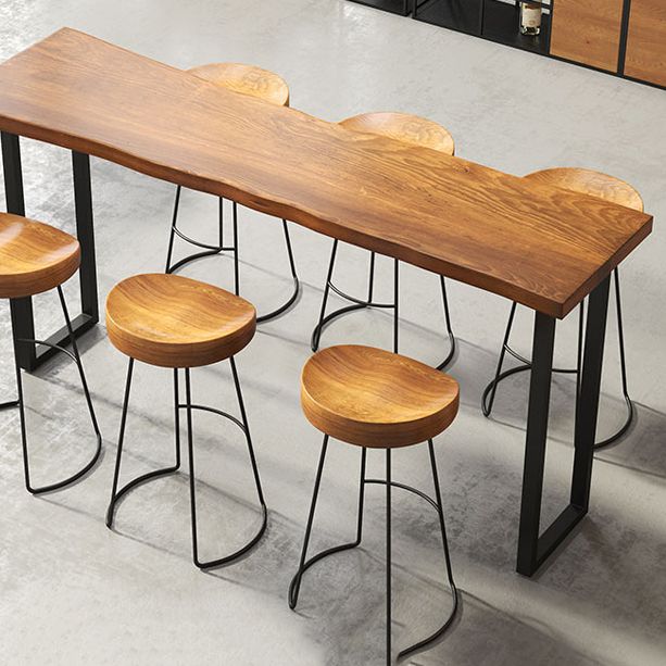 Industrial Style Bar Table Set 1/4/7 Pieces Rectangle Solid Wood Counter Table Set Clearhalo 'Bar Furniture' 'furn' 'furn_home_bar_bar_sets' 'Furniture' 'Home Bars & Bar Sets' 'home_bar_bar_sets' 'Kitchen & Dining Furniture' 1200x1200_aee4fd3c-29dc-4829-9a18-194d7962fd35