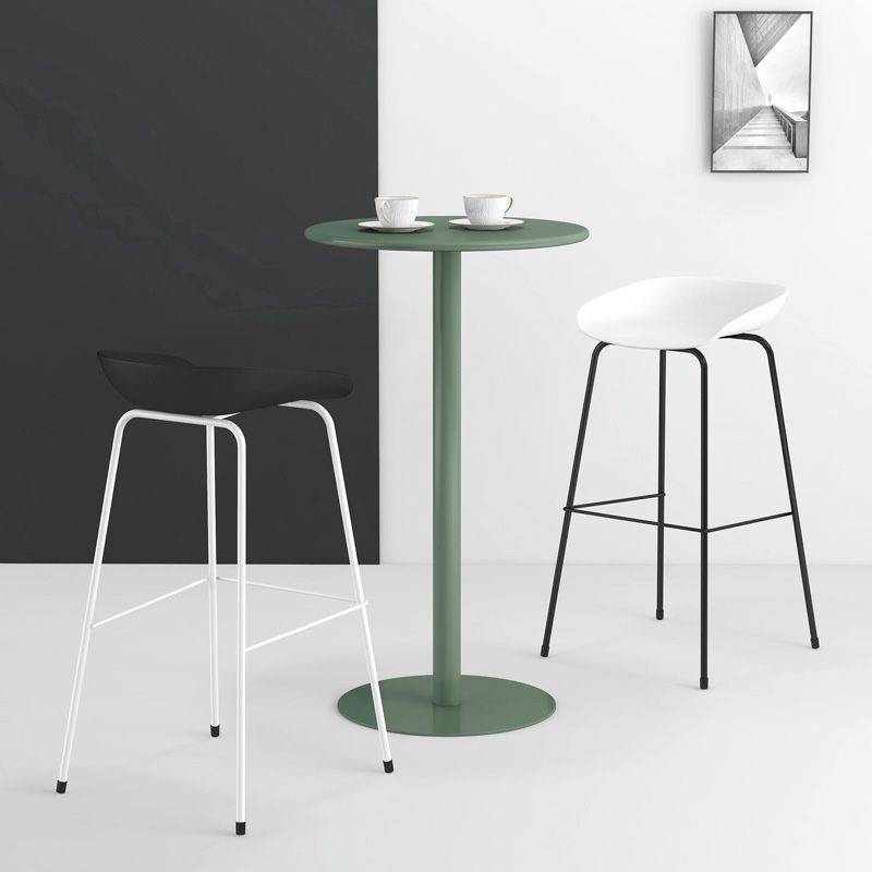Contemporary Style Bar-stool Plastic Counter Bar Stool with Metal Legs for Kitchen Clearhalo 'Bar Furniture' 'Bar Stools' 'bar_stools' 'furn' 'furn_bar_stools' 'Furniture' 'furniture_bar_stools' 'Kitchen & Dining Furniture' 1200x1200_aee5b620-2c92-4492-b6ef-108b40fd16d1