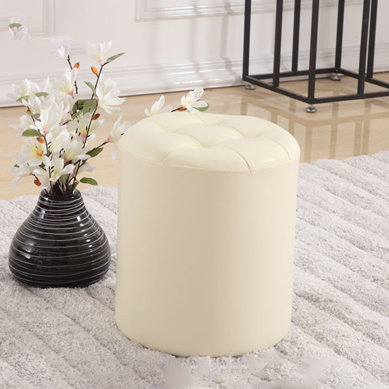 Round Genuine Leather Ottoman Standard Tufted Plain Water Resistant Modern Ottoman Clearhalo 'furn' 'furn_ottomans_poufs' 'Furniture' 'Living Room Furniture' 'Ottomans & Poufs' 'ottomans_poufs' 1200x1200_aee5d1a2-8ff6-4c4d-8cb2-25fc04ba6592