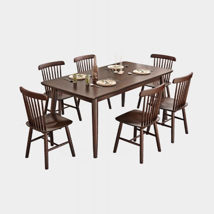 Minimalist Solid Wood Dining Set with Rubberwood Wood Dining Table and Chairs Clearhalo 'Dining Room Sets' 'Dining Tables & Seating' 'dining_room_set' 'furn' 'furn_dining_room_set' 'Furniture' 'furniture_dining_room_set' 'Kitchen & Dining Furniture' 'kitchen&dining_furn' 'kitchen' 1200x1200_aee65fe0-21d9-4e52-b806-470a24330e0b