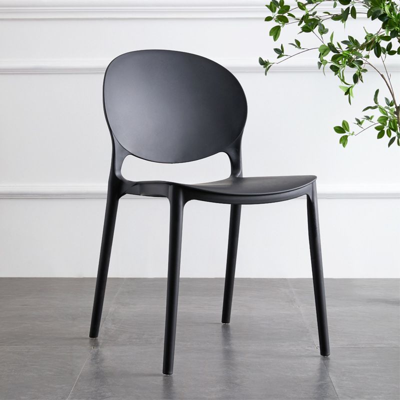 Plastic Contemporary Dining Room Chair Open Back Home Stackable Side Chair Clearhalo ' kitchen&dining_furn' 'Dining Chairs' 'Dining Tables & Seating' 'dining_chair' 'Furniture' 'furniture_dining_chair' 'Kitchen & Dining Furniture' 'kitchen' 1200x1200_aee6c7db-706b-47d6-9cac-d17981e0527f
