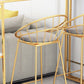 Glam Style Stone 1/2/3 Pieces Bar Table Set Rectangle Bar Table with Metal Legs for Home