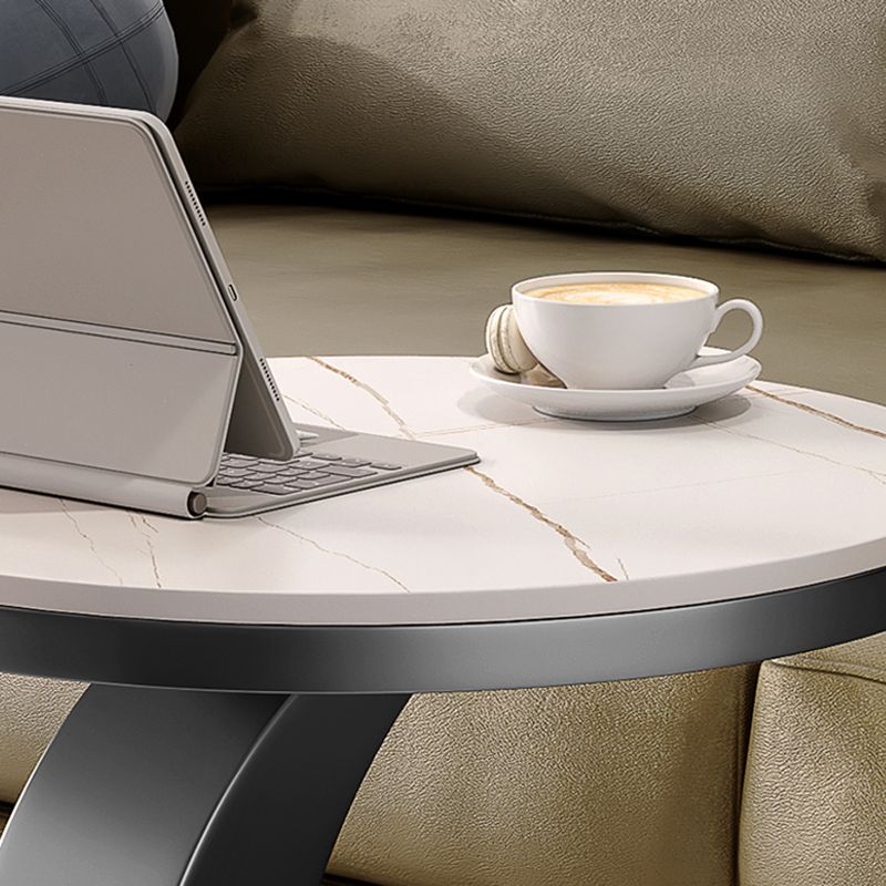 Tavolo accento del divano di divano contemporaneo in metallo rotondo piedistallo da soggiorno tavolo