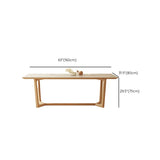 Industrial Dining Room Table Rectangle Stone Dining Site Table in White Clearhalo 'Dining Tables & Seating' 'Dining Tables' 'dining_table' 'furn' 'furn_dining_table' 'Furniture' 'Kitchen & Dining Furniture' 1200x1200_aee9df9a-6bf9-455d-b604-3e90dd63f3fa