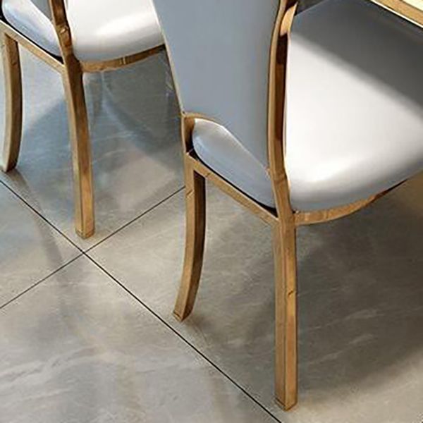 Mesa de comedor de mármol de estilo moderno juego blanco 1/4/5/6/7 piezas de comedor para uso en el hogar