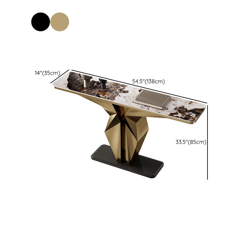 Glam Metal Console Table Rectangle Console Sofa Table for Hall Clearhalo 'Console Tables' 'console_tables' 'Entry & Mudroom Furniture' 'furn' 'furn_console_tables' 'Furniture' 1200x1200_aeeadbef-6cbd-4e0f-a575-a753d7456a70