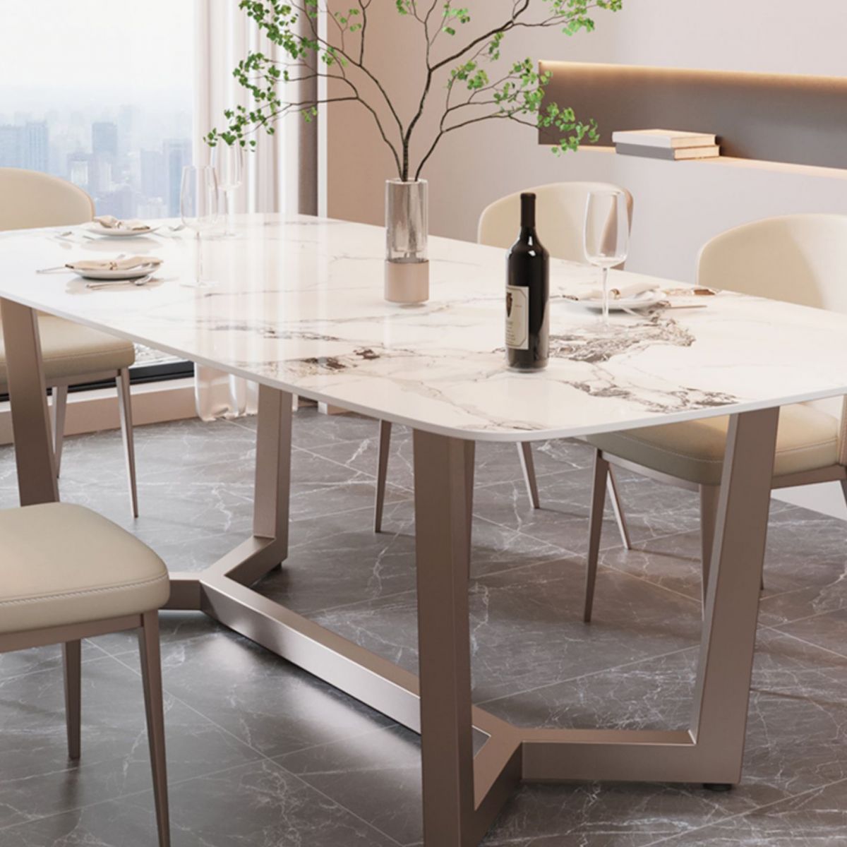 5/7 Stücke glamourige Steindecke weiße Ess -Set für Zuhause