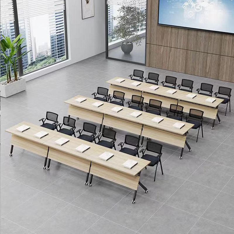 Rectangular Shaped Folding Writing Desk Wood with Metal Legs in White Clearhalo 'furn' 'furn_office_desk' 'Furniture' 'Office Desks' 'Office Furniture' 'office_desk' 1200x1200_aeee4295-3897-4c9b-9ff4-52e7b15597e4