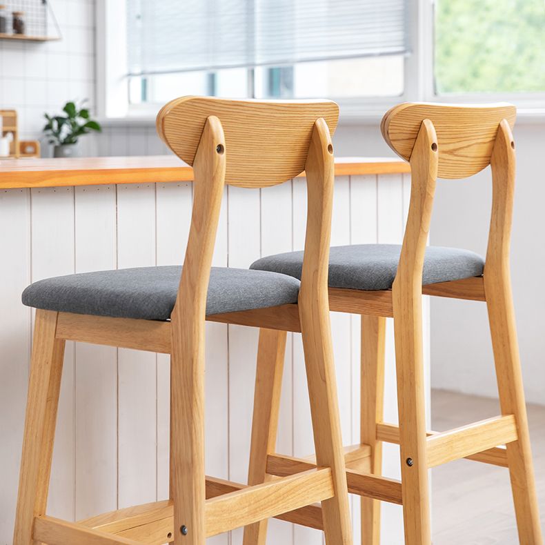 Scandinavian Matte Finish Upholstered Counter Height Stool Home Solid Wood Bar Stool Clearhalo 'Bar Furniture' 'Bar Stools' 'bar_stools' 'furn' 'furn_bar_stools' 'Furniture' 'furniture_bar_stools' 'Kitchen & Dining Furniture' 1200x1200_aeef5cc3-4d8d-4d90-a45c-eec7c57692d9