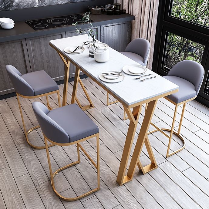 Set di altezza da banco glam interno 1/2/3/5/7 pezzi set di pub top in pietra bianca rettangolo