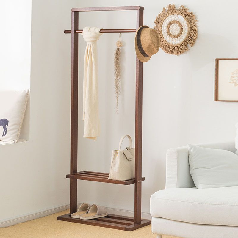 Medio de siglo Moderno Hall Stand de madera de madera interior con almacenamiento