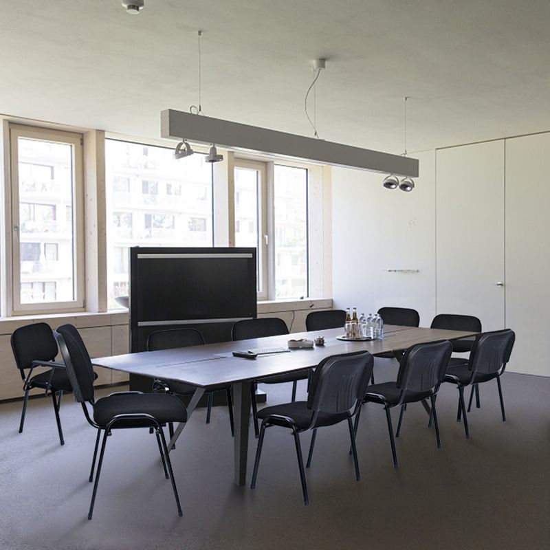 Moderner Bürostuhl mit schwarzem Gestell und 4 Beinen, Mikrofaser-Bürostuhl mit Metallgestell