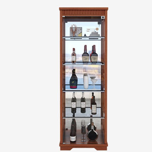 Portes en verre en bois massif du buffet moderne Armoires de verrouillage salon avec lumières LED