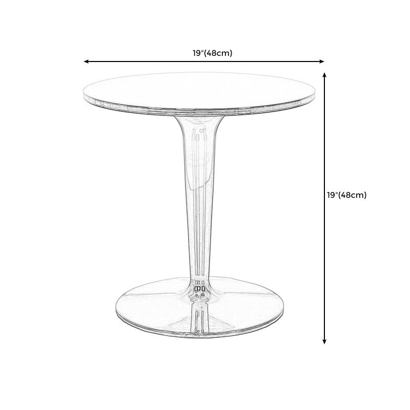18.8"H Modern Single Pedestal Base Solid Color Plastic Round End Table