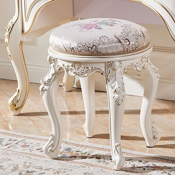 Mirror & 5 Drawers Makeup Vanity Dressing Table Solid Wood Dresser