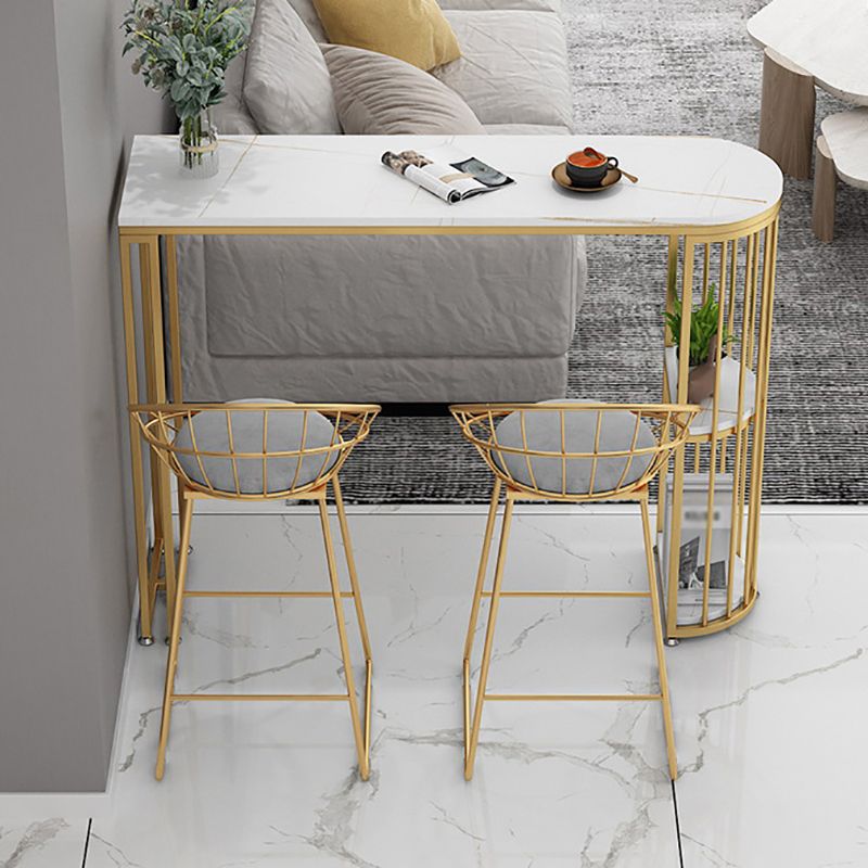 Modern Storage Stone Counter Height Table Double Pedestal Pub Height Dining Table Clearhalo 'Bar Furniture' 'Bar Tables' 'bar_tables' 'furn' 'furn_bar_tables' 'Furniture' 'furniture_bar_tables' 'Kitchen & Dining Furniture' 1200x1200_aef43359-f1cc-49d0-a048-7321bed3e056