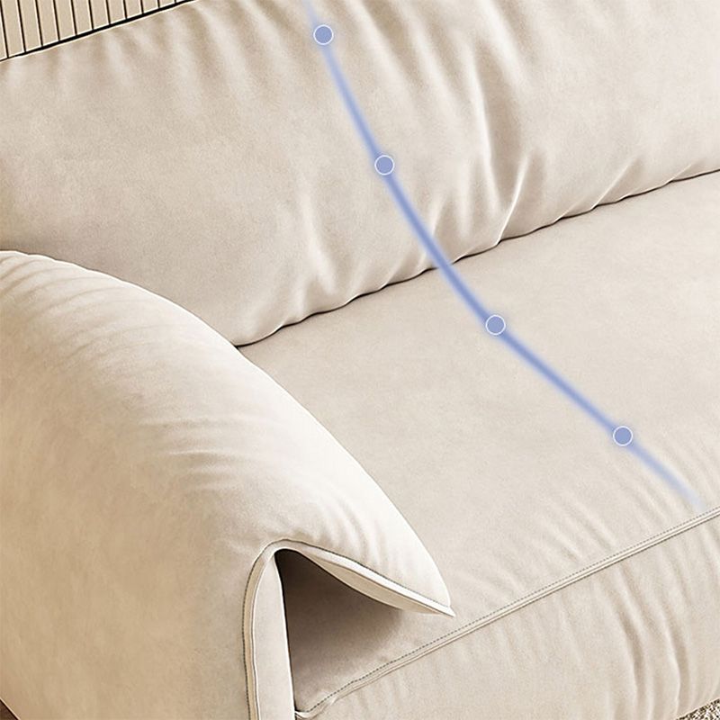 Fabric Sofa with Bolster Pillows Contemporary Apartment Seating