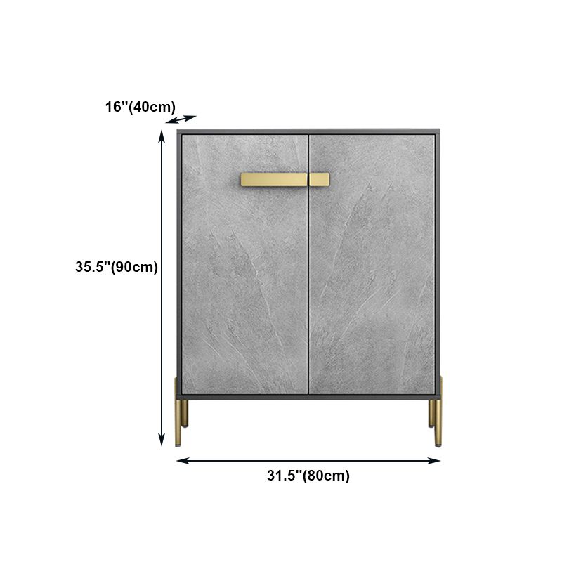 Sideboard in legno ingegnerizzato grigio moderno server da pranzo a scaffalatura regolabile per soggiorno
