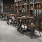 Industrial Square Dining Table Pine Solid Wood Table with Trestle Base Clearhalo ' dining_table' 'Dining Tables & Seating' 'Dining Tables' 'furn' 'furn_dining_table' 'Furniture' 'furniture_dining_table' 'Kitchen & Dining Furniture' 'kitchen&dining_furn' 'kitchen' 'kitchen_dining_table' 1200x1200_aef5695b-2239-4982-9f52-75ab97020fe3