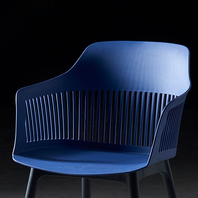 Plastic Scandinavian Dining Kitchen Room Chair Slat Back Arm Chair Clearhalo ' kitchen&dining_furn' 'Dining Chairs' 'Dining Tables & Seating' 'dining_chair' 'furn' 'furn_dining_chair' 'Furniture' 'furniture_dining_chair' 'Kitchen & Dining Furniture' 'kitchen' 1200x1200_aef77134-7051-48a6-9087-169f96a5b1d4