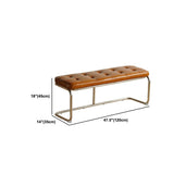 Rectangle 13.8" Wide Brown Bench Cushioned Upholstered Entryway Bench Clearhalo 'Benches' 'Chairs & Seating' 'furn' 'furn_benches' 'Furniture' 'Living Room Furniture' 1200x1200_aef80a2a-94d6-40fa-9c77-734521e97010