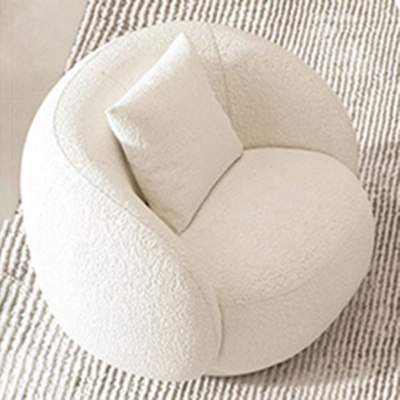 Beige Recessed Arm Curved Sofa for Apartment Contemporary Sofa