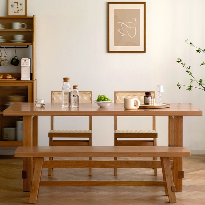 Rectangle Table Dining Table Simplicity Dinner Room Solid Wood Table with 4 Legs Base Clearhalo ' dining_table' 'Dining Tables & Seating' 'Dining Tables' 'furn' 'furn_dining_table' 'Furniture' 'furniture_dining_table' 'Kitchen & Dining Furniture' 'kitchen&dining_furn' 'kitchen' 'kitchen_dining_table' 1200x1200_aef96869-c8e3-40c3-a16e-a7c9ad6b04b8