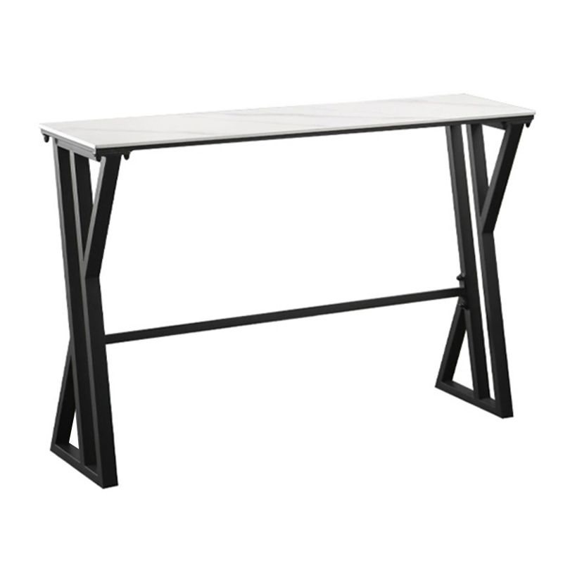 White Modern Style Rectangle Bar Table in Faux Marble and Metal Table Kitchen Bar Table Clearhalo 'Bar Furniture' 'Bar Tables' 'bar_tables' 'furn' 'furn_bar_tables' 'Furniture' 'furniture_bar_tables' 'Kitchen & Dining Furniture' 1200x1200_aef9dbdf-b49c-45ae-bdbf-0b408ddb719a