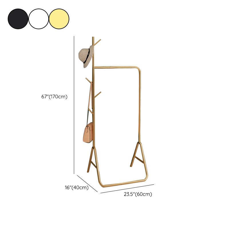 Modern Hall Stand Metal Hanging Rail Stanking y 5 ganchos Kit de entrada