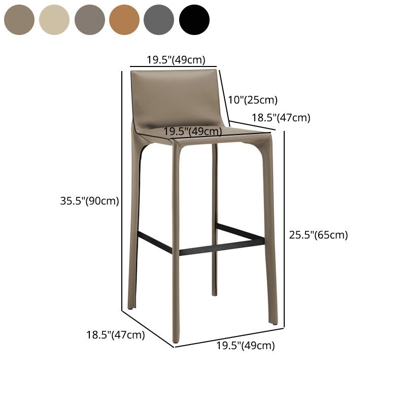 Modern Style Bar-stool Leather Counter Bar Stool with Metal Legs for Kitchen Clearhalo 'Bar Furniture' 'Bar Stools' 'bar_stools' 'furn' 'furn_bar_stools' 'Furniture' 'furniture_bar_stools' 'Kitchen & Dining Furniture' 1200x1200_aefae76a-4c6f-4adf-b055-9872ec8d76f5