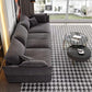 Contemporary Cushions Sofa & Chaise Loose Back Flared Arm Sofa