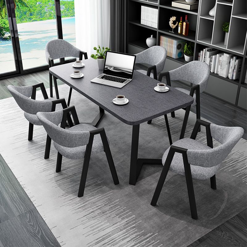 Bureau de bureau contemporain avec Sled Base Rectangular Manufactured Wood Desk