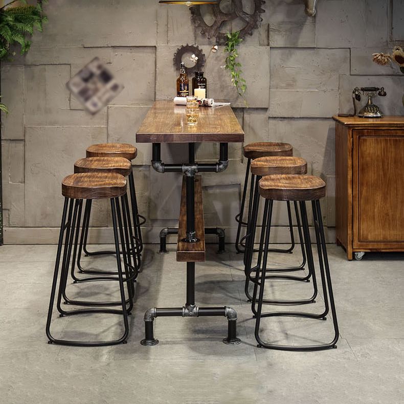 Industrial Bar and Counter Stool Brown Stool with Black Base Clearhalo 'Bar Furniture' 'Bar Stools' 'bar_stools' 'furn' 'furn_bar_stools' 'Furniture' 'furniture_bar_stools' 'Kitchen & Dining Furniture' 1200x1200_aefbce7b-4337-4faf-ba2d-63fae62757d2