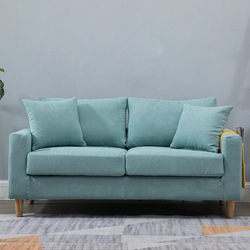 Modern Sofa Couch Wooden Base Solid Color Fabric Loveseat Square Arm Sofa for Living Room Clearhalo 'furn' 'furn_sofas' 'Furniture' 'furniture_sofas' 'kitchen' 'kitchen_sofas' 'Living Room Furniture' 'Sofa' 'sofas' 1200x1200_aefc37d8-3b17-458b-91d2-a4f147d01196