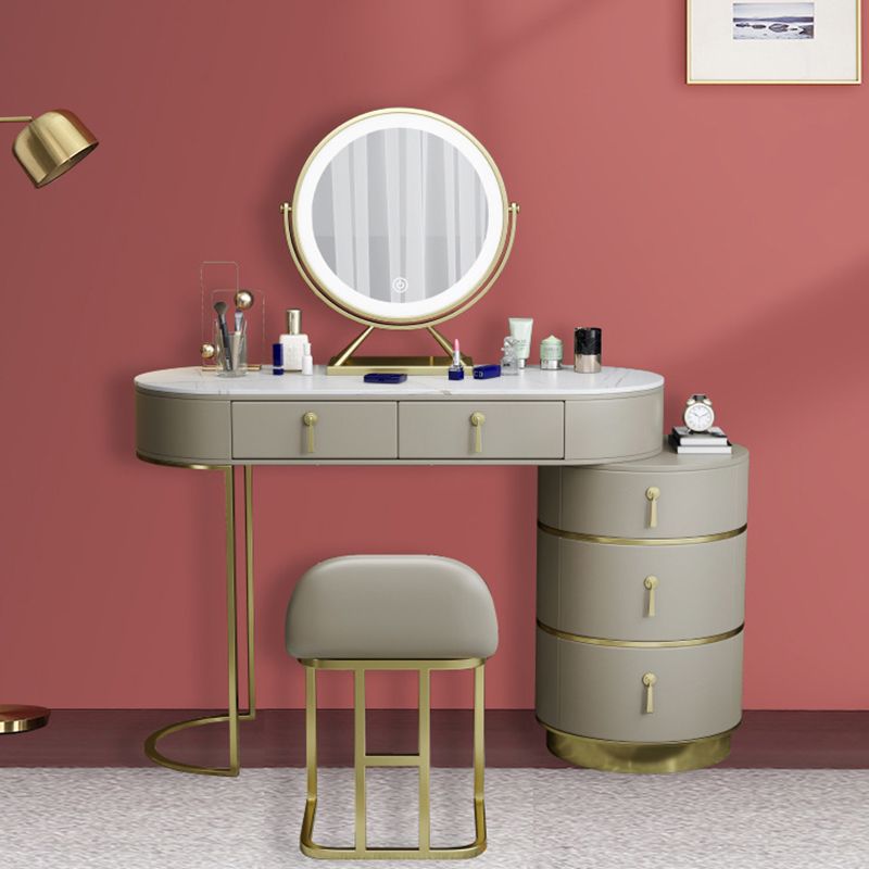 Tavoli da vanità in pietra 23.62 "tavolo da trucco largo con 5 cassetti