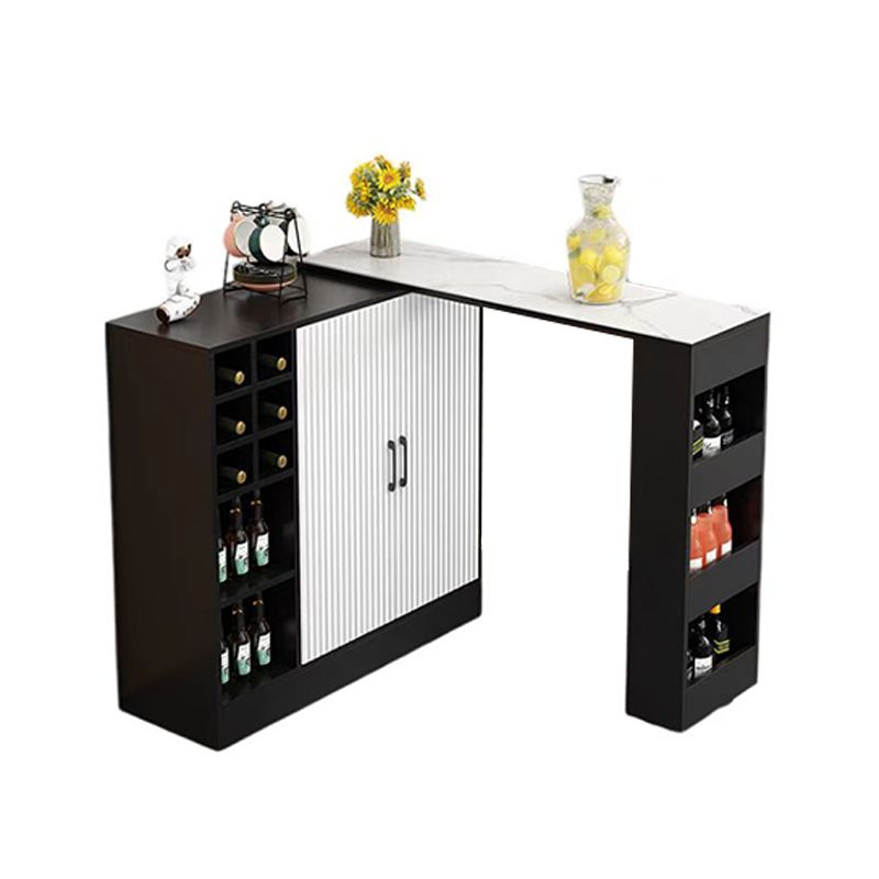 Contemporary Storage Base Bar Dining Table Stone Top Table with Wine Storages Clearhalo 'Bar Furniture' 'Bar Tables' 'bar_tables' 'furn' 'furn_bar_tables' 'Furniture' 'Kitchen & Dining Furniture' 1200x1200_aeff16d2-e141-4d90-b3c7-51a8dee76103