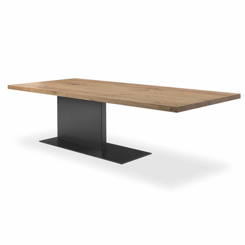 Industrial Pine Wood Dining Table Rectangle Kitchen Table with Metal Pedestal Base Clearhalo ' dining_table' 'Dining Tables & Seating' 'Dining Tables' 'furn' 'furn_dining_table' 'Furniture' 'furniture_dining_table' 'Kitchen & Dining Furniture' 'kitchen&dining_furn' 'kitchen' 'kitchen_dining_table' 1200x1200_aeff6fa8-b93e-4de4-b758-ce5c4a2563ea