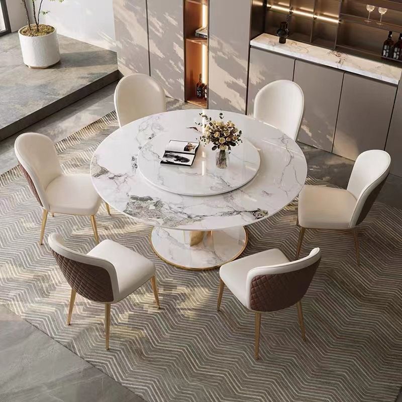 グラムスタイルラウンドテーブルセット1/4/5/7/9ピースキッチン用ダイニングセット