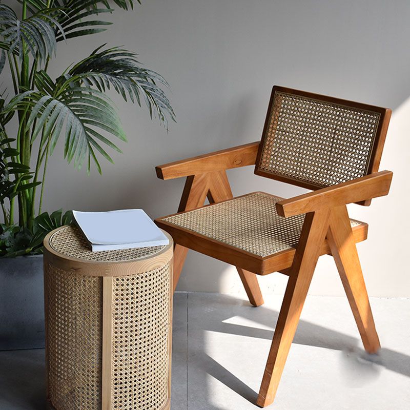 Wood Arms Included Chair Woven Back Lounge Chair for Living Room Clearhalo 'Accent Chairs' 'accent_chairs' 'Chairs & Seating' 'furn' 'furn_accent_chairs' 'Furniture' 'Living Room Furniture' 1200x1200_af00b82d-8c61-42f8-94a3-07475276c0d6