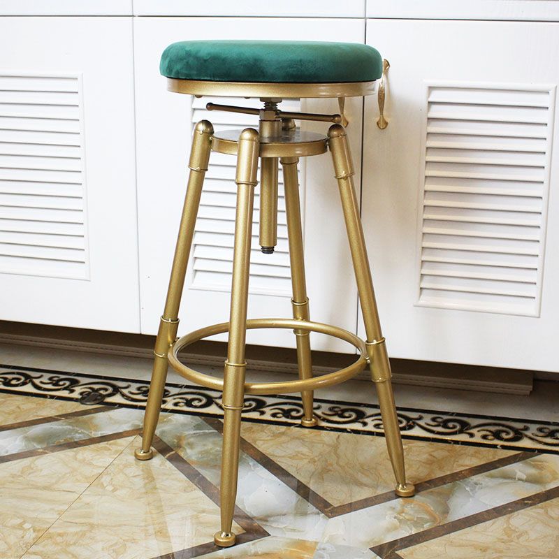 Glam Rotatable Liftable Counter Stool Iron Dessert Shop Bar Stool with Velvet Cushion Clearhalo 'Bar Furniture' 'Bar Stools' 'bar_stools' 'furn' 'furn_bar_stools' 'furniture_bar_stools' 'Kitchen & Dining Furniture' 'kitchen&dining_furn' 'kitchen' 'kitchen_furn' Furniture' 1200x1200_af00e528-2e2f-409d-a09b-9a70098c79a6