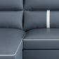 Blue Modern Faux Leather Sectional/Sofa for Living Room, Stain-Resistant