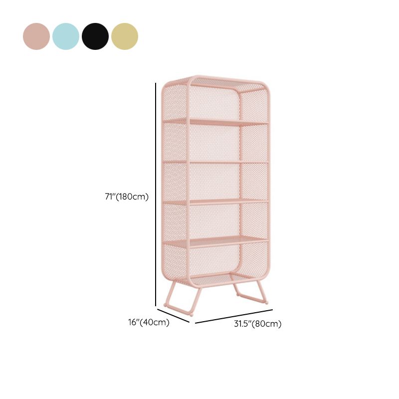 Contemporary Standard Metal Bookcase Closed Back Bookshelf with Rectangular Shelves Clearhalo 'Bookcases' 'furn' 'furn_bookcases' 'Furniture' 'Office Furniture' 1200x1200_af02038c-18d4-4906-978d-98fad7bdb6ed