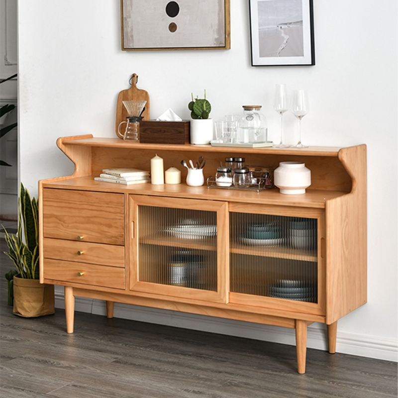 Modern Sideboard Buffet Cabinets Sliding Door Buffet Table with 2-Drawer and 3-Door Clearhalo 'buffet_sideboard' 'Buffets & Sideboards' 'furn' 'furn_buffet_sideboard' 'Furniture' 'Kitchen & Dining Furniture' 1200x1200_af02885e-d462-43d1-9212-b7c9f82f3e1f