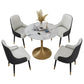 Modern 1/2/4/5 Pieces Dining Set Round Stone Dining Table for Dining Room